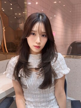 ルームバイシー 新宿(Loom. by Sea) アプリコットオレンジ×くびれヘア[夏/美髪/グレージュ]