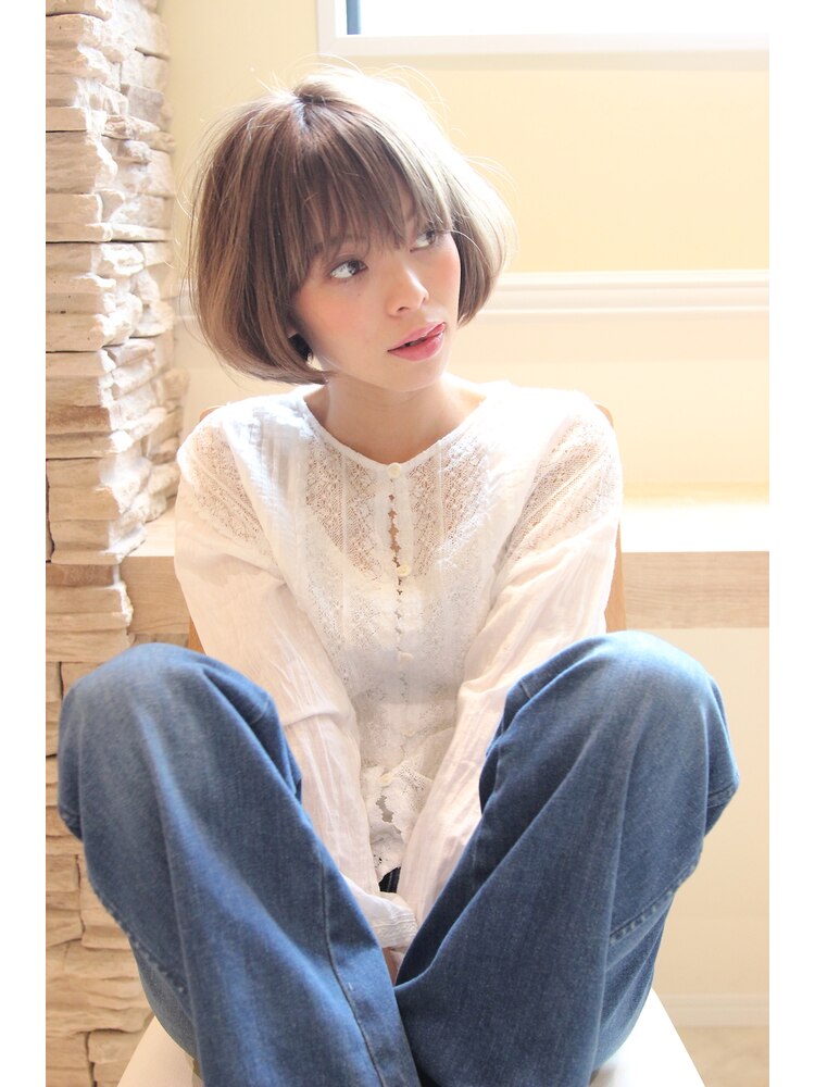 上野樹里さん風シンプルボブスタイル：L003027008｜レウナ 外苑前 