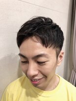 グレイスフル バーバープラチナム 六本木店(Graceful Barber platinum)&nbsp;かき上げショートレイヤーくせ毛風パーマビジネススタイル