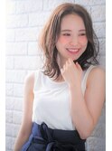 ラベンダーパープル、ダークカラーローライトのレイヤーカット