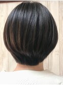ひし形丸みショートボブ