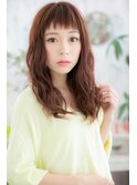 オン眉ショコラピンクxなみなみウェーブロングレイヤーc1