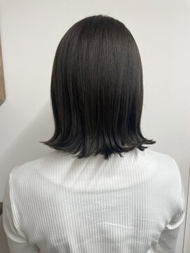 ベルクープス 天王寺店(Belle Coupes) 【BelleCoupes】肩上 外ハネボブ オリーブグレージュ 暗髪カラー