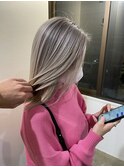 全体ハイトーンな馴染んでるバレイヤージュ_white ash_