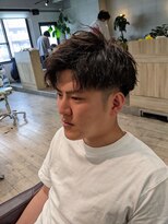 コワファーストナガサキシャンプーボーイ(COIFF1RST NAGASAKI SHAMPOO BOY)&nbsp;ショートアップバング×細束ソフトスパイラルパーマ