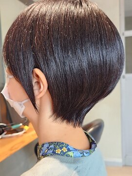 TJ天気予報 Part5 木曽川店 似合わせ丸みショート/透明感カラー/ダークブラウン