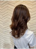 ミディアムのコテ巻き風パーマ