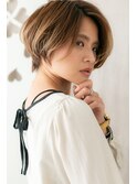 アシンメトリーハイライトひし形ショートボブZ大宮20代30代40代