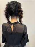 大人三つ編みアレンジ