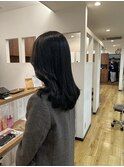 地毛風オリーブカラー×レイヤーカット