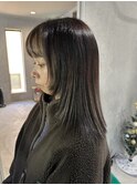 ハイライトグラデーション/船橋/くすみベージュ/細めハイライト