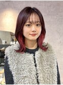 【大人こなれミディアム】くびれレイヤー×インナーカラー