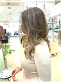 ミディアムロング　ハイライト