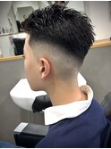 オールバックショート　スキンフェード