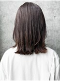 1ぱっつん前髪流し前髪鎖骨ミディアムボブ耳かけボブパーマ小顔
