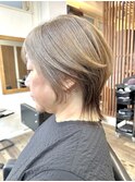 白髪ぼかし脱白髪染め似合わせショートウルフ40代50代60代♪