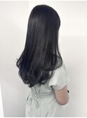 暗髪グレージュ/ハッシュカット/フェイスレイヤー/艶髪ロング
