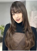 マロンブラウン顔まわりレイヤー
