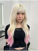 ホワイトブロンド/エクステ/デザインカラー