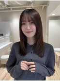 #セミロング #顔まわりレイヤー