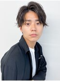 リバースセンターパートニュアンスパーマ刈り上げセンターパート