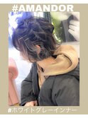【AMAND'OR】ミニボブ＊インナーグレー＊ゴールドピンアレンジ