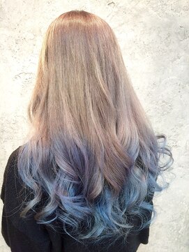 ラストーリア(La storia) 個性派★グラデーションアッシュブルー【La storia 大井町】