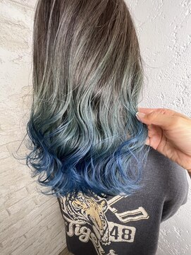 プライズ アイリス 池袋東口店(prize Iris) グラデーションカラースカイブルー¥15400