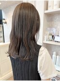 福山市美容室Caary人気 ロングヘア柔らかくすみブラウン夏カラー