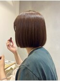 【吉田江梨】ナチュラルブラウン ボブ 暖色カラー