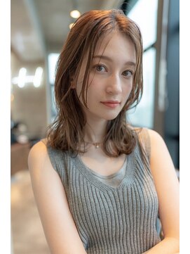 オースティン 調布アミックス(AUSTIN) 大人かわいい前髪セシルカットココアブラウンフリンジウェーブ