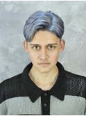 ブルーシルバーアップバング