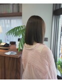 ブラウンベージュ 透明感カラー ブリーチ無し くすみベージュ