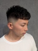濡れパン×クロップ／ベリーショート／ダークアッシュ