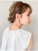 ゆるふわ巻き大人ガーリーポニーテール二次会着物#02af0503