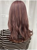 ホワイトグレージュミニウルフチェリーブラウンデジタルパーマ