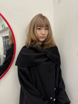 クク 渋谷(QUQU) ベージュ　ケアブリーチ　茶髪　ブラウン　暖色