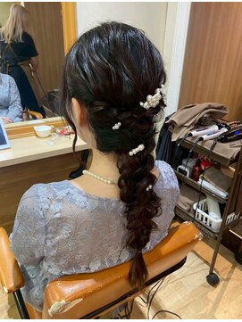 アロマ ヘアー ルーム 新宿店(AROMA hair room) 結婚式/二次会/パーティー/ヘアセット/パールピン/ポニーテール
