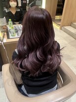 ユニックス Mark Is みなとみらい店(UNIX)&nbsp;【ハイトーンカラー】韓国風暗髪×ダークヴァイオレットカラー