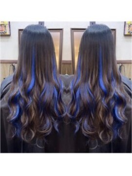 ディー エメ(D-aimer-) 地毛ブラックグレー×エクステネイビーブルー系