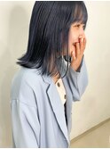 ネイビーカラー/外はねロブstyle