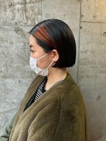 アルカナ 明治神宮前原宿(ARCANA)&nbsp;ウルフカット　ボブ　オレンジカラー　オレンジベージュ