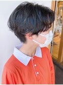 【morio原宿】黒髪ショートパーマ　前髪なし　ニュアンスパーマ