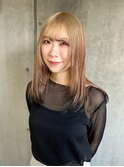 顔周りレイヤー×裾カラー/レイヤーロング/20代/30代/40代