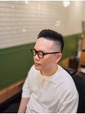 コームオーバー×フェードカット<理容室>