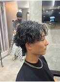 【メンズ】センターパート波巻きスパイラルパーマ