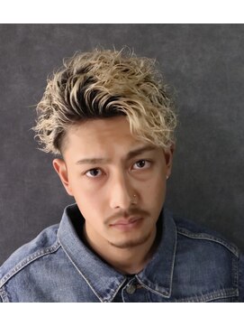 ライズ 渋谷店(RISE) 【宮城リョータ風】オールバックメッシュスパイラルパーマ!