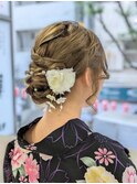 浴衣おでかけ編み込みヘアアレンジ