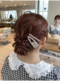 ★結婚式お呼ばれドレスヘア編み込みポニーテールアップスタイル