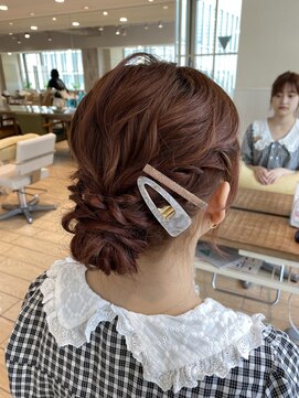 アフロート ディル(AFLOAT D'L) ★結婚式お呼ばれドレスヘア編み込みポニーテールアップスタイル